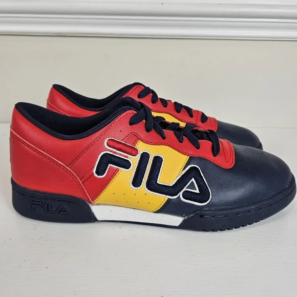 FILA ORIGINAL FITNESS RETRO MEN SHOE SZ 9 LIKE NEW! RED, YELLOW, NAVY - Picture 2 of 13